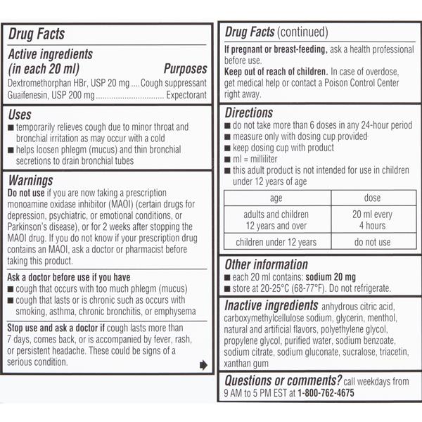 RobitussinSugar Free Dye Free Cough Chest Congestion DM Hy RobitussinSugar Free Dye Free Cough Chest Congestion DM Hy