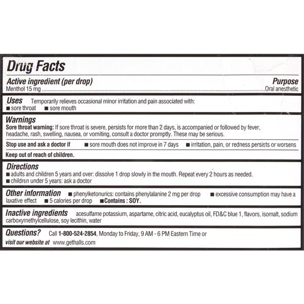 Halls Cherry Cough Drops Nutrition Nutrition Pics