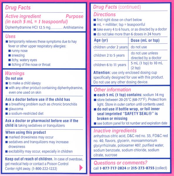 Children's Benadryl Cherry Flavored Allergy Liquid HyVee Aisles