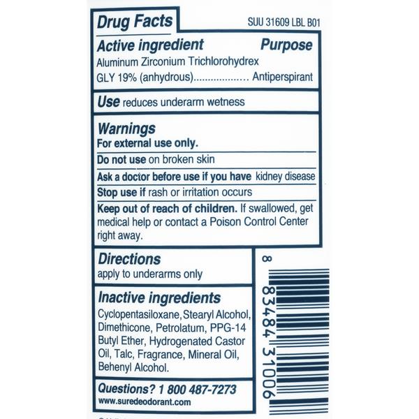 Sure Invisible Solid Fresh & Cool Anti-Perspirant & Deodorant | Hy-Vee ...